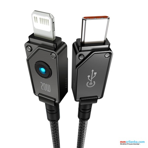 Baseus Unbreakable Series 1m Fast Charging Data Cable Type-C to Lightning 20W Cluster Black